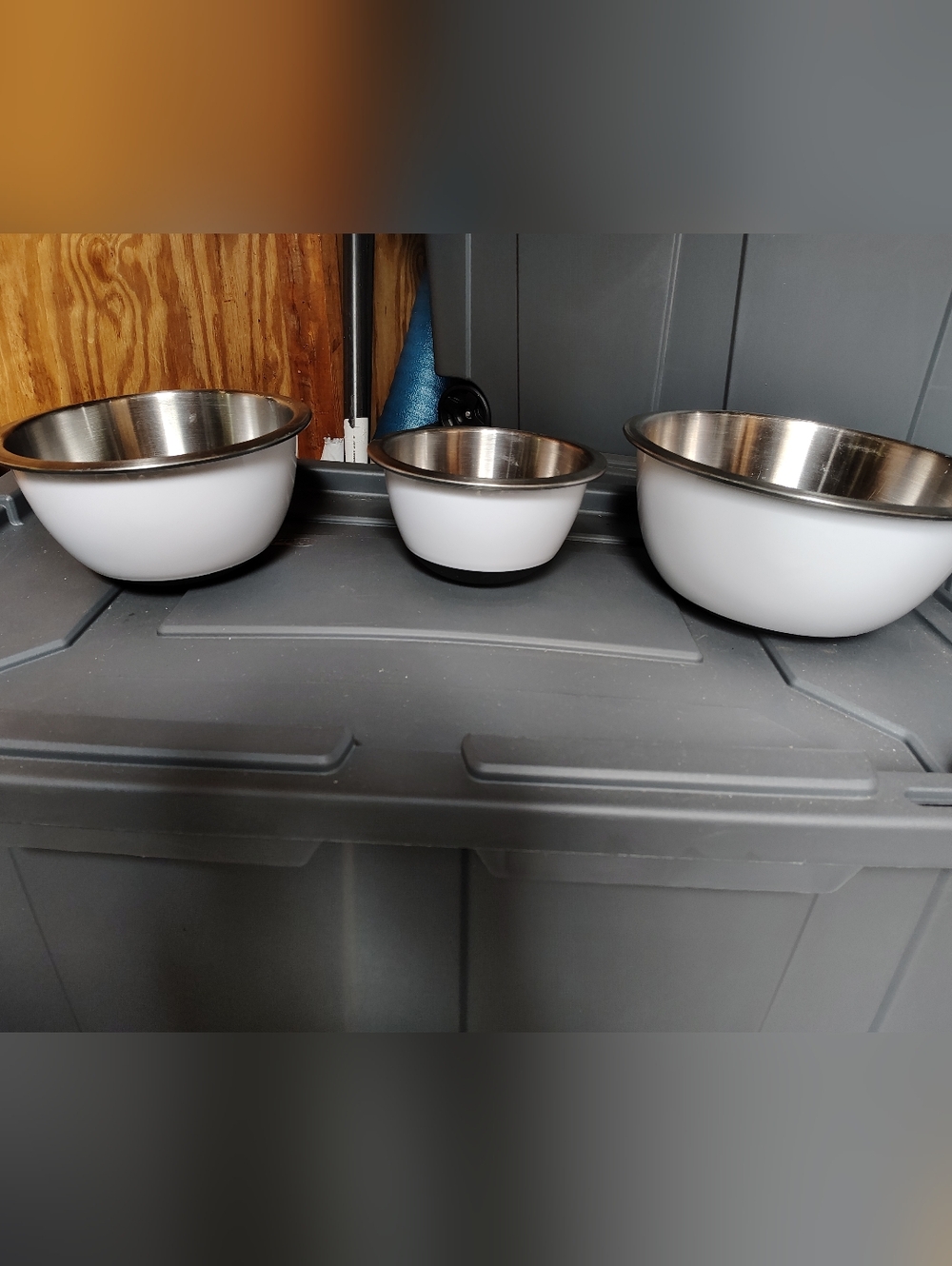 Stainless Steel and White Ceramic Mixing Bowl - White